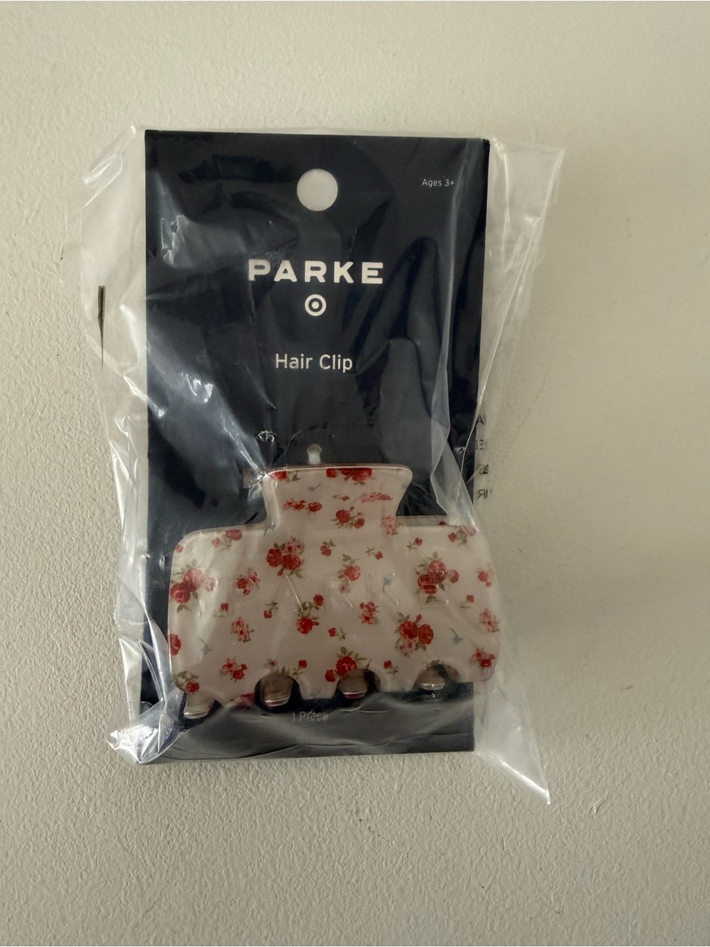 PARKE Floral White and Red Claw Clip
